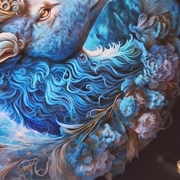 4x4 Capricorn Zodiac Sea Goat Art Illustration Watercolor Oil Painting Print - Picture 4 of 5